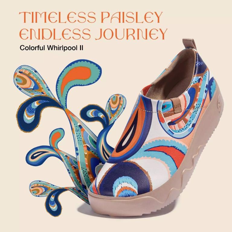 uin 西班牙原創設計 女鞋 懶人鞋 托萊多9色彩渦旋2彩繪休閒鞋W1710412