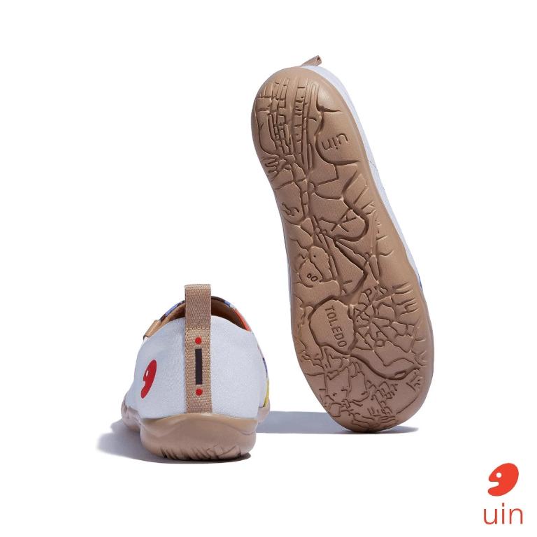 uin 西班牙原創設計 女鞋 帆布鞋 懶人鞋 蝶舞郁香彩繪休閒鞋W1010586