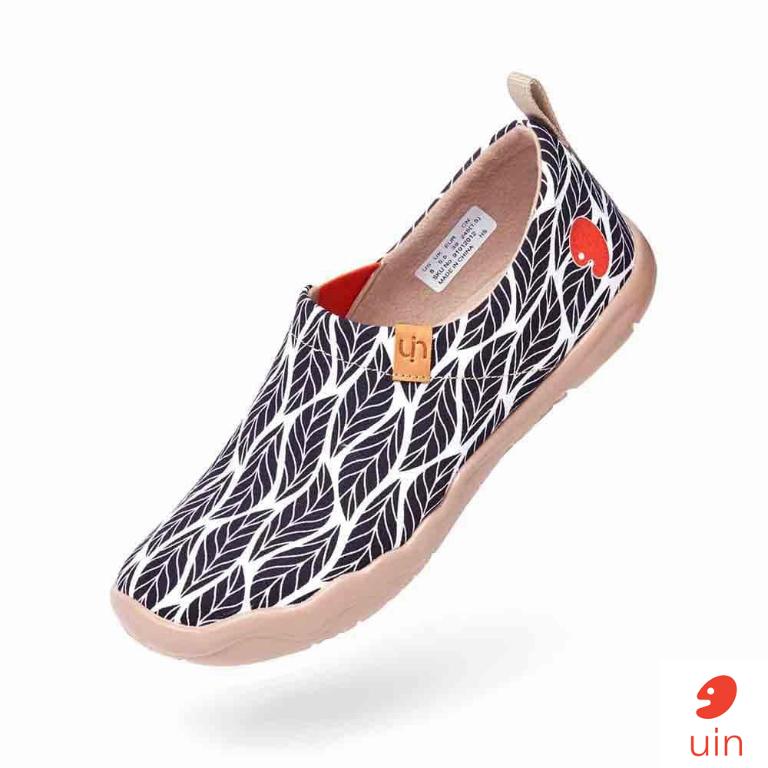 uin 西班牙原創設計 女鞋 帆布鞋 懶人鞋 樹影彩繪休閒鞋91012012