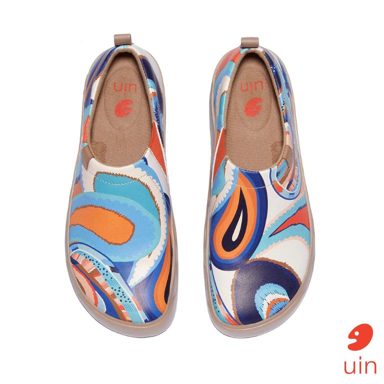 uin 西班牙原創設計 女鞋 懶人鞋 托萊多9色彩渦旋2彩繪休閒鞋W1710412