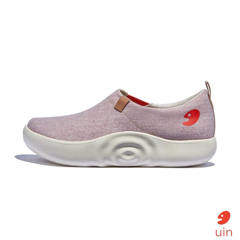 uin 西班牙原創設計 女鞋 帆布鞋 懶人鞋 托萊多10白桃粉素色休閒鞋W1710814
