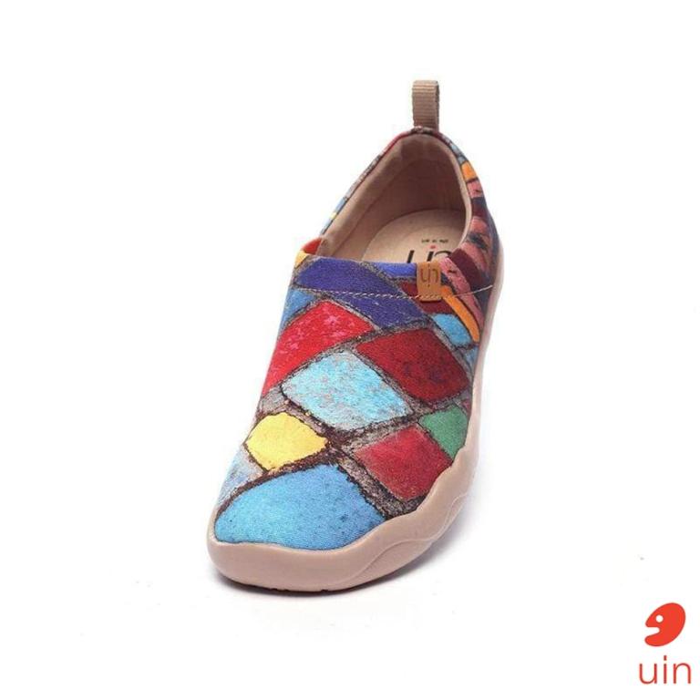 uin 西班牙原創設計 女鞋 帆布鞋 懶人鞋 時間遺產彩繪休閒鞋91012006