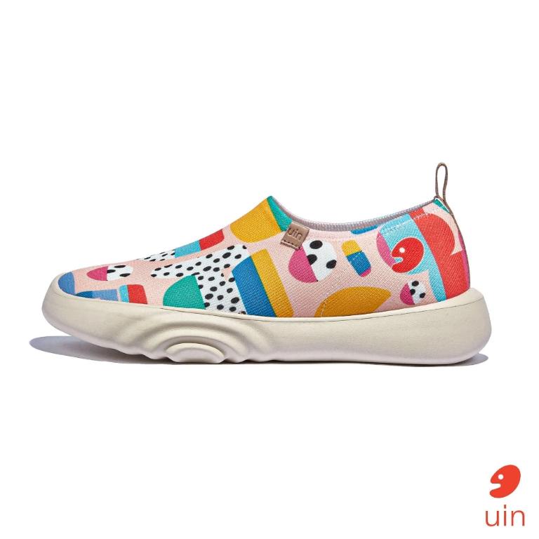 uin 西班牙原創設計 女鞋 帆布鞋 懶人鞋 快樂崇拜2彩繪休閒鞋W1010769