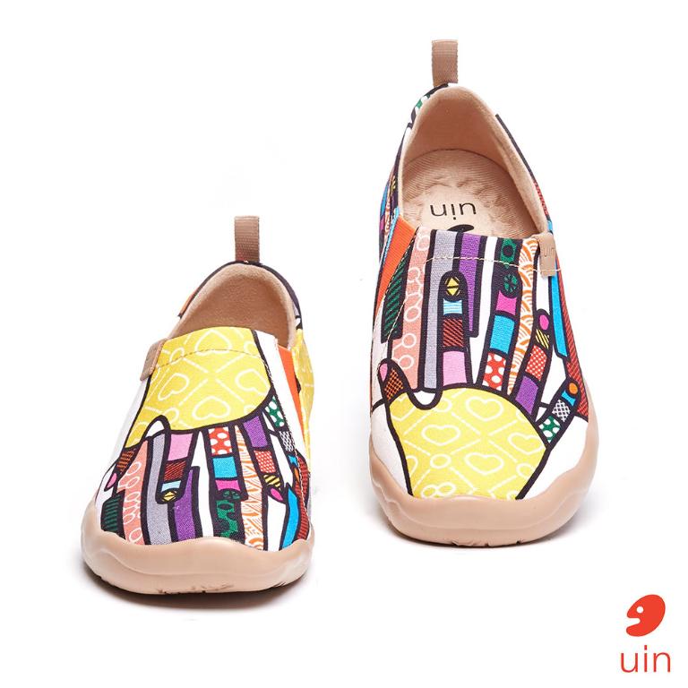 uin 西班牙原創設計 女鞋 帆布鞋 懶人鞋 鋼琴手彩繪休閒鞋W1109417