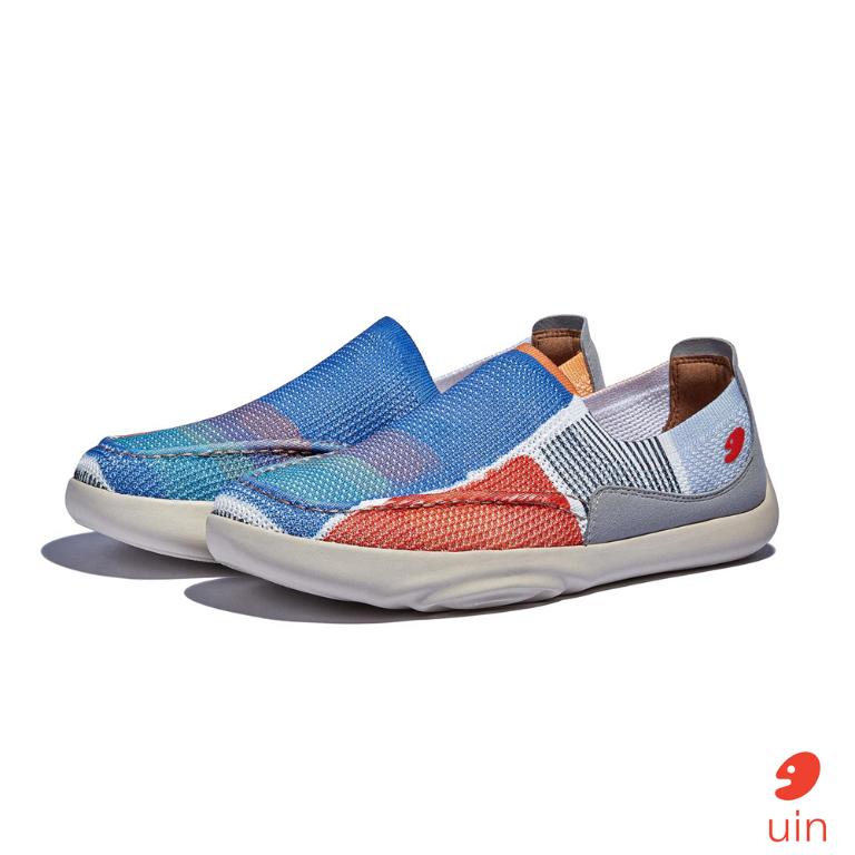 uin 西班牙原創設計 男鞋 帆布鞋 懶人鞋 樂褔鞋 日出之海彩繪休閒鞋M1950411