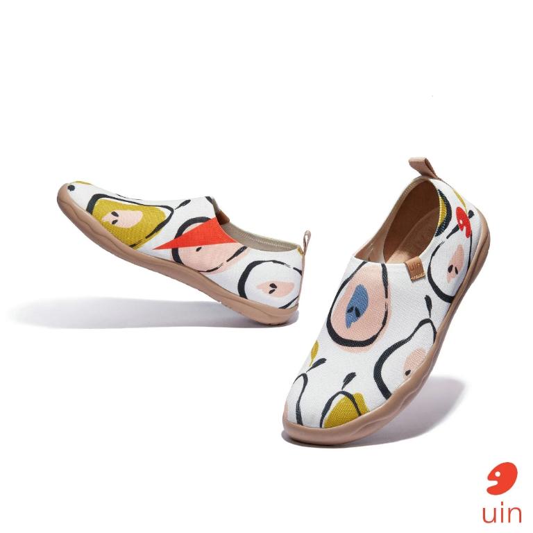 uin西班牙原創設計 女鞋 帆布鞋 懶人鞋 小香梨彩繪休閒鞋W1010578