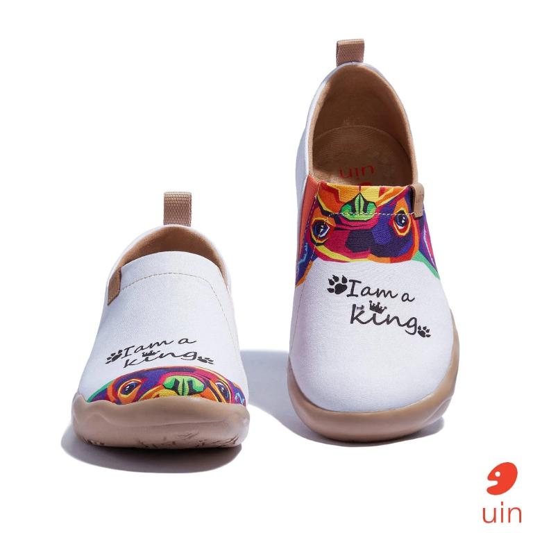 uin 西班牙原創設計 女鞋 帆布鞋 懶人鞋 法斗王彩繪休閒鞋W1010599