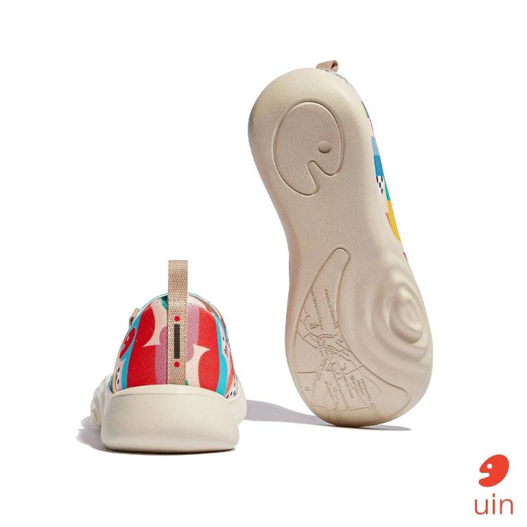 uin 西班牙原創設計 女鞋 帆布鞋 懶人鞋 快樂崇拜2彩繪休閒鞋W1010769