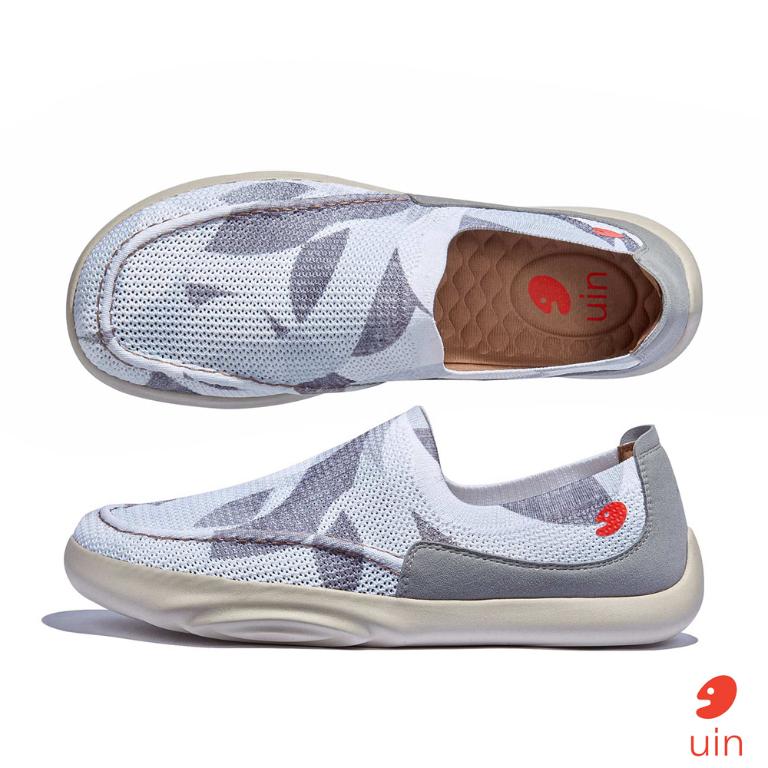 uin 西班牙原創設計 男鞋 帆布鞋 懶人鞋 樂褔鞋 冬日之海彩繪休閒鞋M1950410