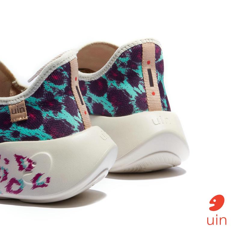 uin 西班牙原創設計 女鞋 運動鞋 聖塞巴斯蒂安2藍紫豹彩繪休閒鞋W1590515