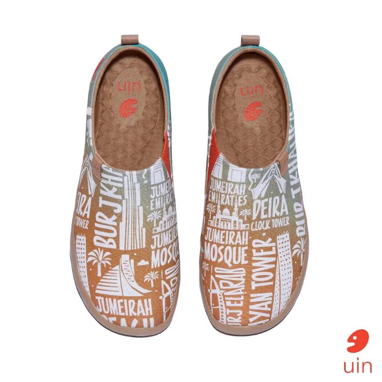 uin 西班牙原創設計 女鞋 帆布鞋 懶人鞋 相約迪拜彩繪休閒鞋W1010583