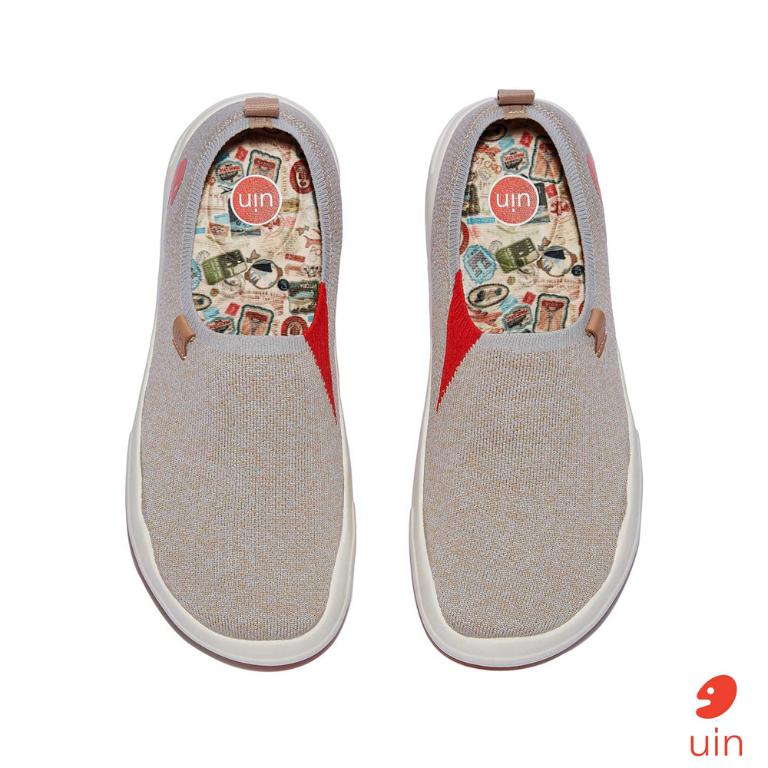uin 西班牙原創設計 女鞋 帆布鞋 懶人鞋 托萊多8蔥厥灰素色休閒鞋W1700801