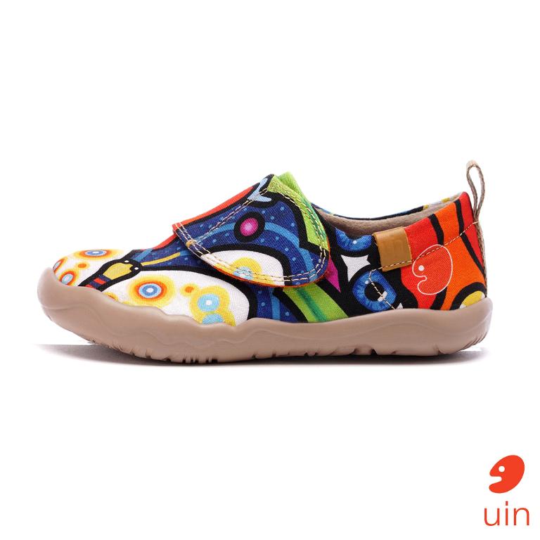 uin 西班牙原創設計  童鞋 黏帶 帆布鞋 春暖彩繪休閒鞋K0101011