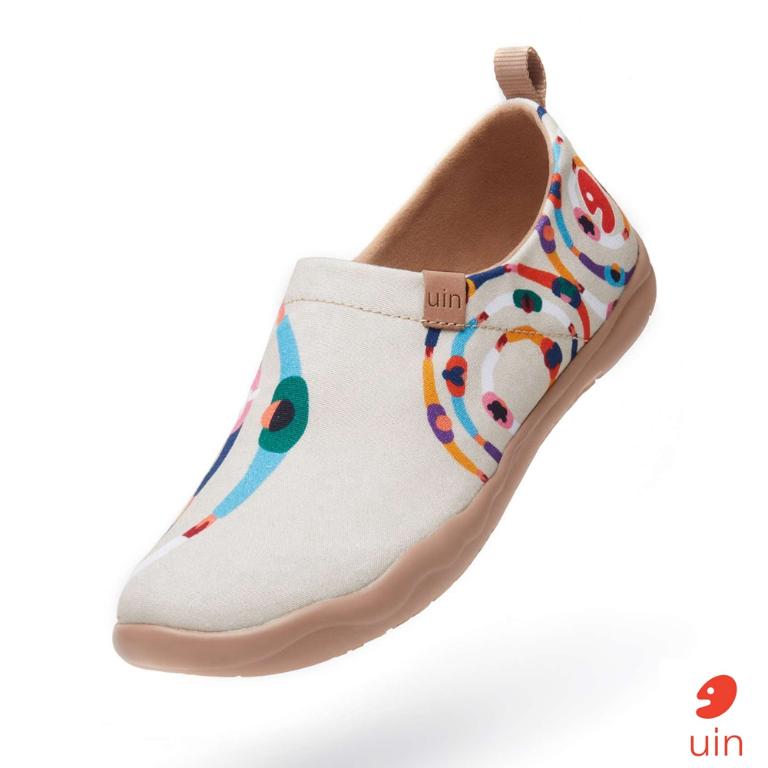 uin 西班牙原創設計 女鞋 帆布鞋 懶人鞋 愛的圈圈彩繪休閒鞋W1010029