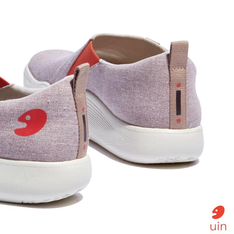 uin 西班牙原創設計 女鞋 帆布鞋 懶人鞋 托萊多10白桃粉素色休閒鞋W1710814