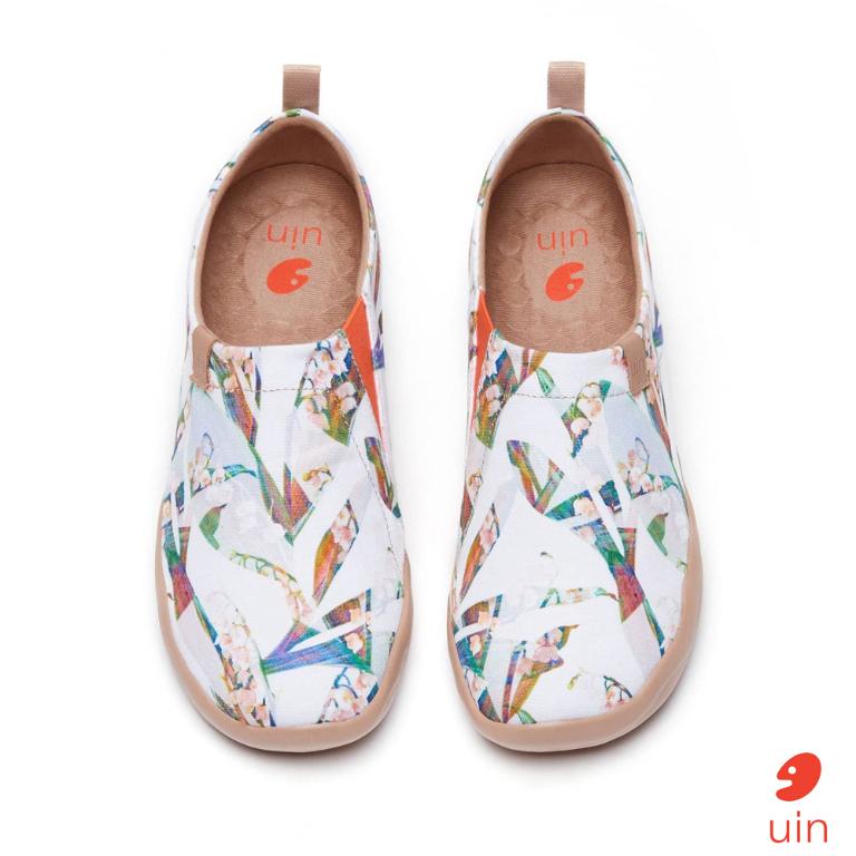 uin 西班牙原創設計 女鞋 帆布鞋 懶人鞋 影綽鈴蘭彩繪休閒鞋W1010066