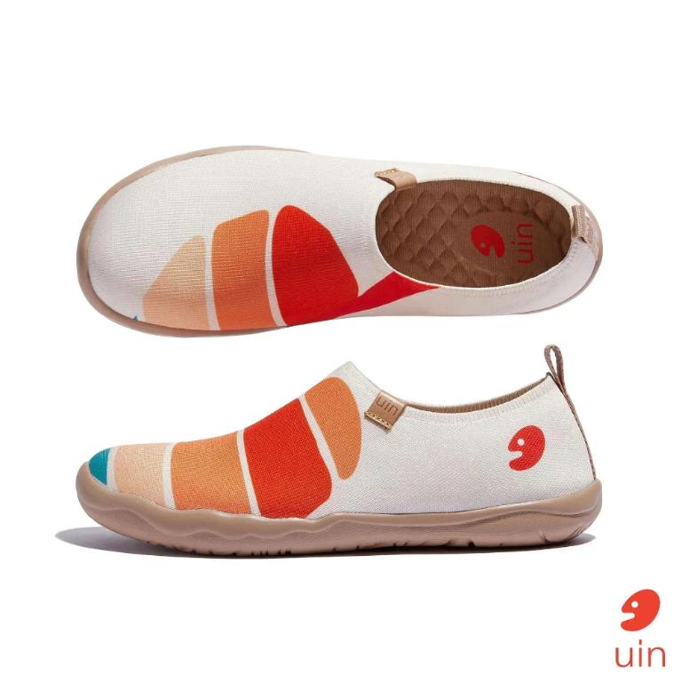 uin 西班牙原創設計 女鞋 帆布鞋 懶人鞋 愛意拼湊彩繪休閒鞋W1010572