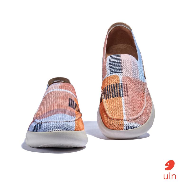 uin 西班牙原創設計 女鞋 帆布鞋 懶人鞋 樂褔鞋 日落之海彩繪休閒鞋W1950639