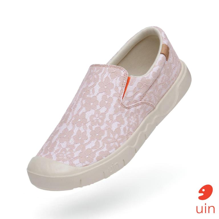 uin 西班牙原創設計 女鞋 懶人鞋 卡迪斯蕾絲復古紅彩繪閒女鞋W1490132