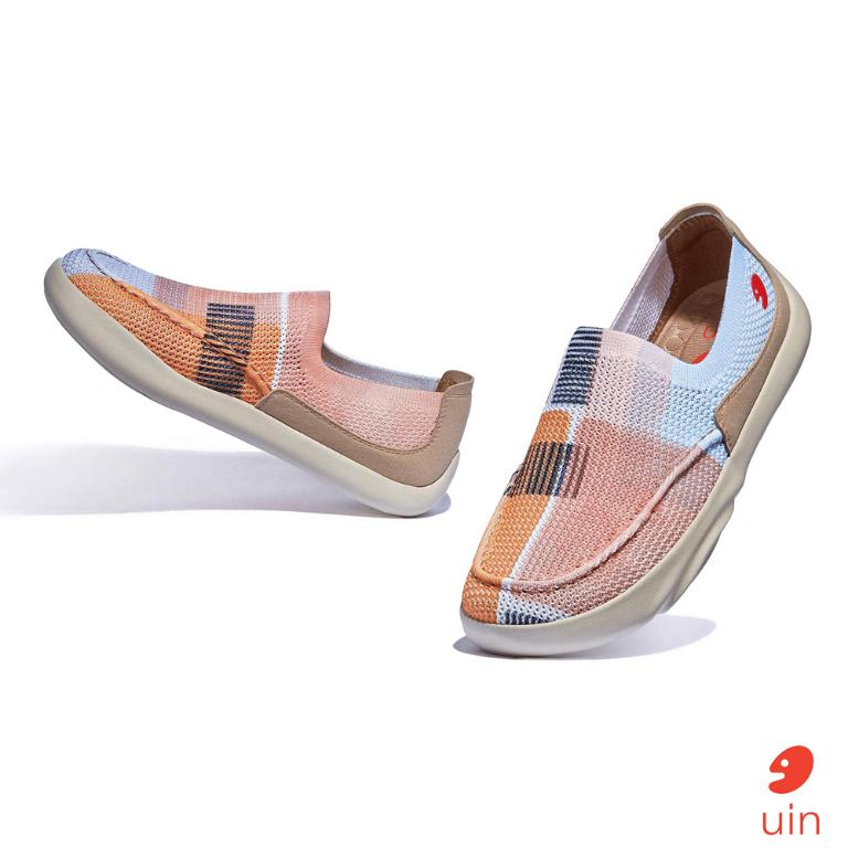uin 西班牙原創設計 女鞋 帆布鞋 懶人鞋 樂褔鞋 日落之海彩繪休閒鞋W1950639