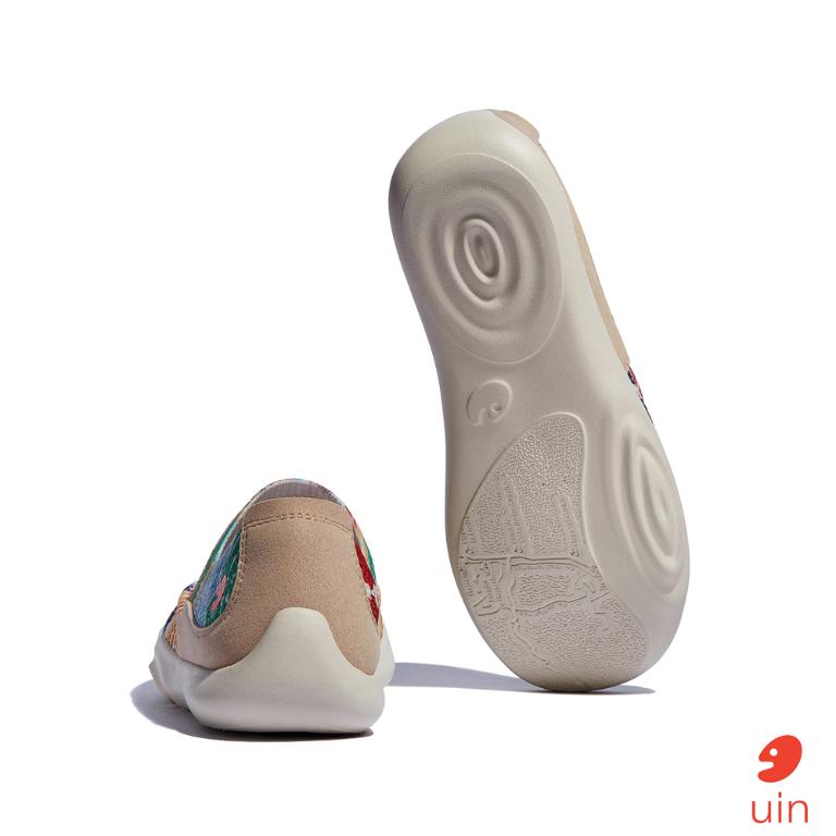 uin 西班牙原創設計 女鞋 帆布鞋 懶人鞋 樂褔鞋 彩色洋流彩繪休閒鞋W1950638