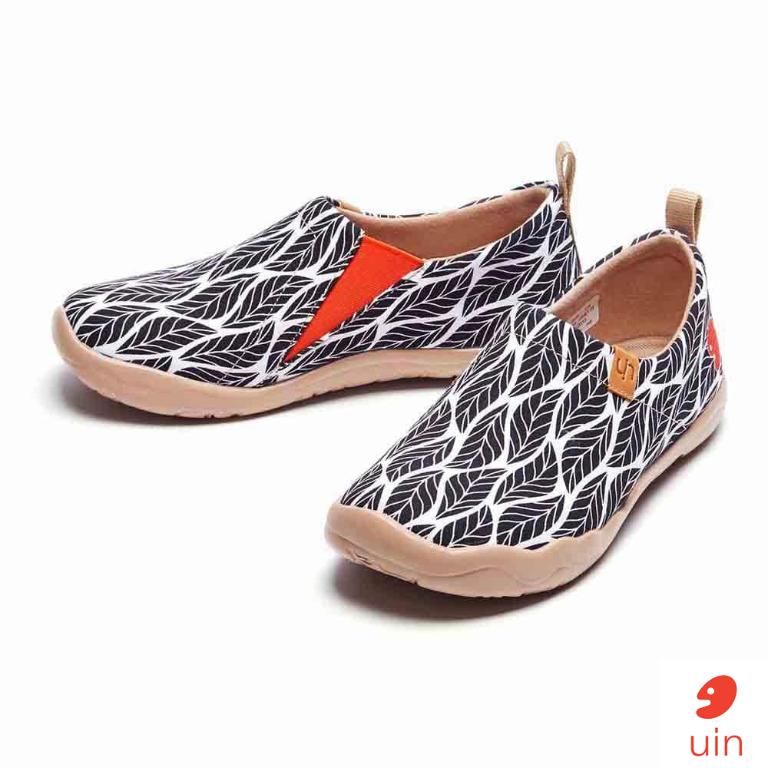 uin 西班牙原創設計 女鞋 帆布鞋 懶人鞋 樹影彩繪休閒鞋91012012
