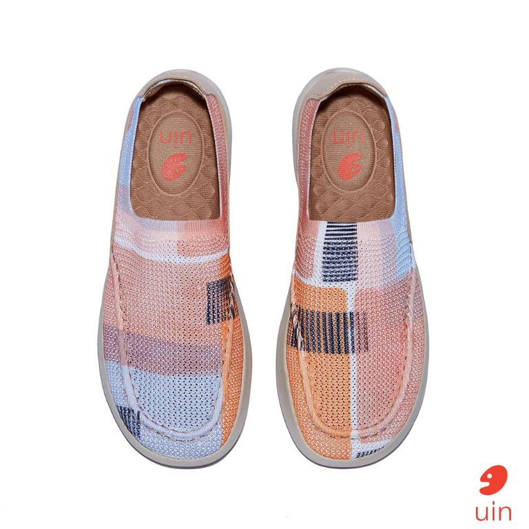 uin 西班牙原創設計 女鞋 帆布鞋 懶人鞋 樂褔鞋 日落之海彩繪休閒鞋W1950639