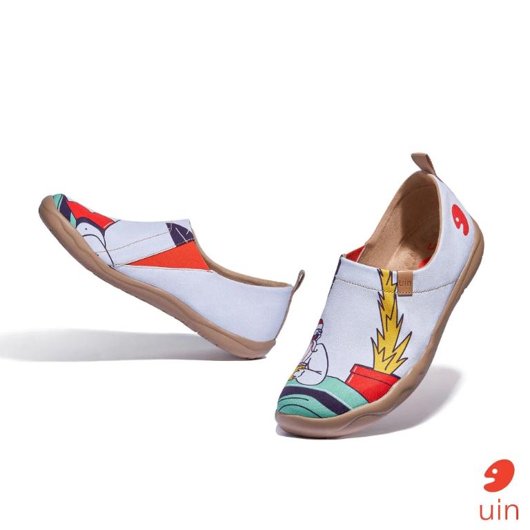 uin 西班牙原創設計 男鞋 帆布鞋 懶人鞋 休假中彩繪休閒鞋M1010374