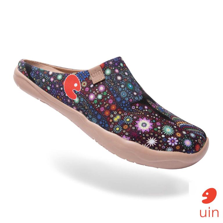 uin 西班牙原創設計 女鞋 半包鞋 半拖鞋 帆布鞋 懶人鞋 許願彩繪休閒鞋W1122574