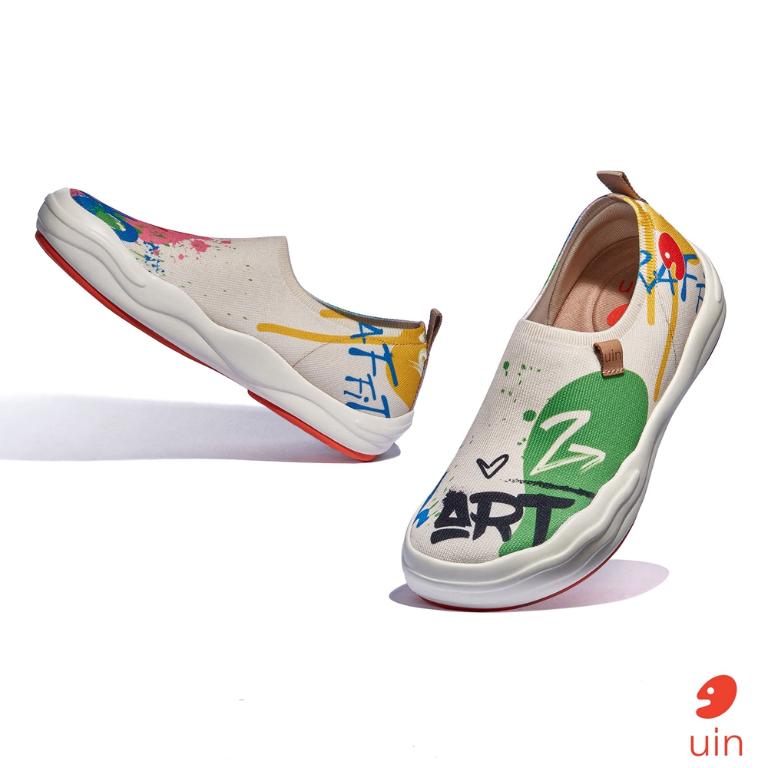 uin 西班牙原創設計 女鞋 帆布鞋 懶人鞋 塗鴉青春2彩繪休閒鞋W1700800