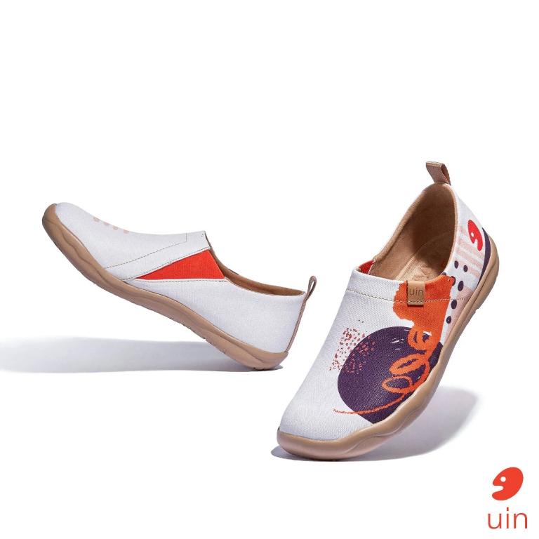 uin 西班牙原創設計 女鞋 帆布鞋 懶人鞋 靈感塗鴉彩繪休閒鞋W1010616