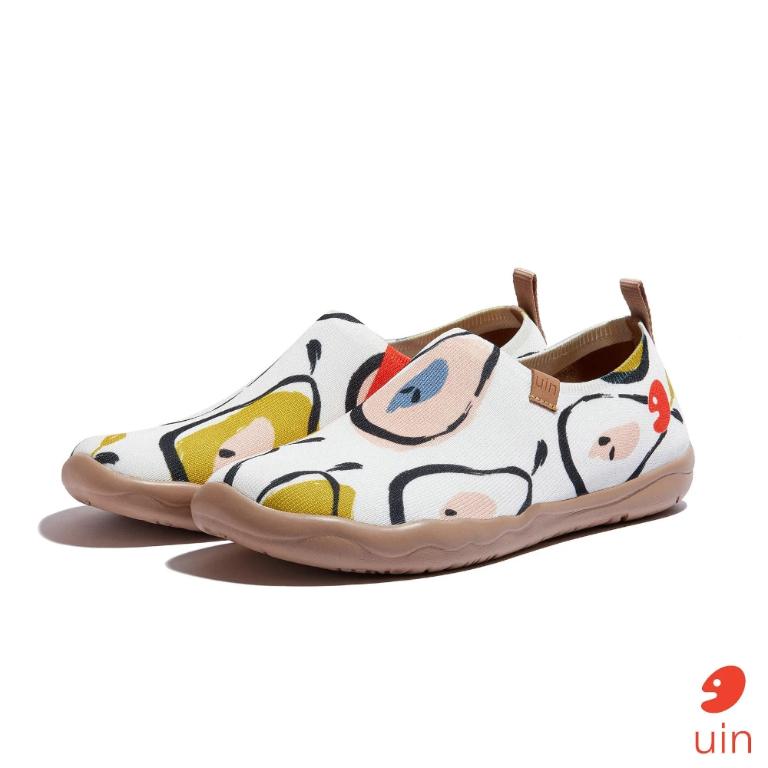 uin西班牙原創設計 女鞋 帆布鞋 懶人鞋 小香梨彩繪休閒鞋W1010578