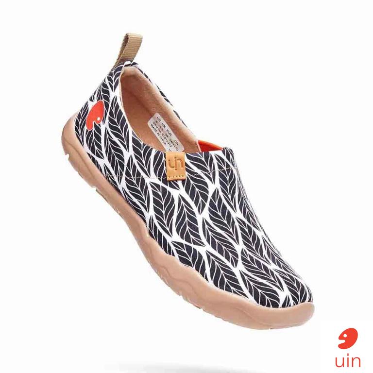uin 西班牙原創設計 女鞋 帆布鞋 懶人鞋 樹影彩繪休閒鞋91012012