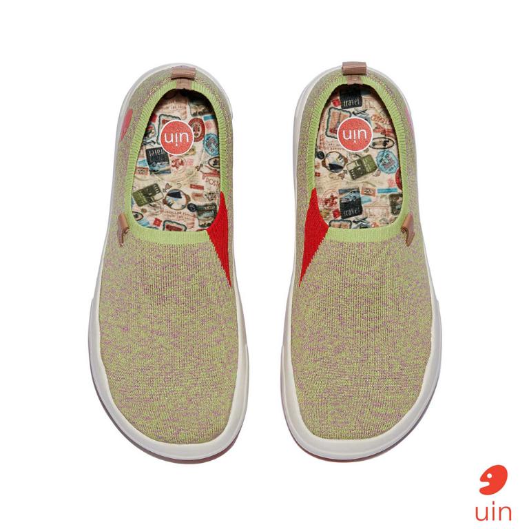 uin 西班牙原創設計 女鞋 帆布鞋 懶人鞋 托萊多8青苔綠素色休閒鞋W1700802