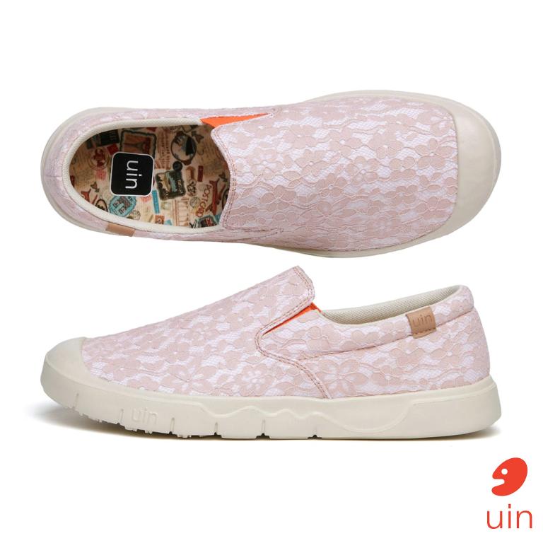 uin 西班牙原創設計 女鞋 懶人鞋 卡迪斯蕾絲復古紅彩繪閒女鞋W1490132