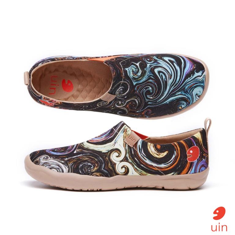 uin 西班牙原創設計 女鞋 帆布鞋 懶人鞋 星夜彩繪休閒鞋81012080