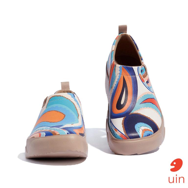 uin 西班牙原創設計 女鞋 懶人鞋 托萊多9色彩渦旋2彩繪休閒鞋W1710412
