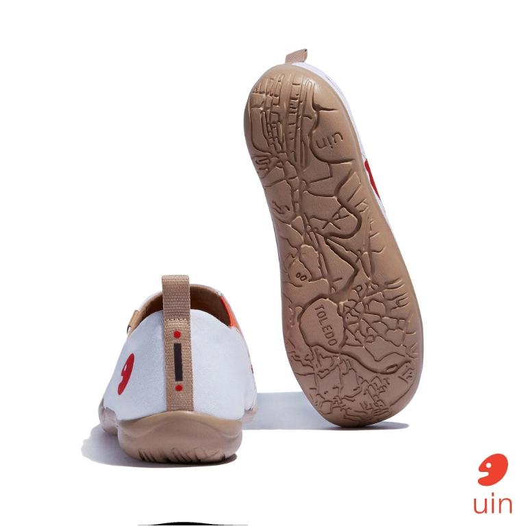 uin 西班牙原創設計 女鞋 帆布鞋 懶人鞋 蜂鳥紅花彩繪休閒鞋W1010607