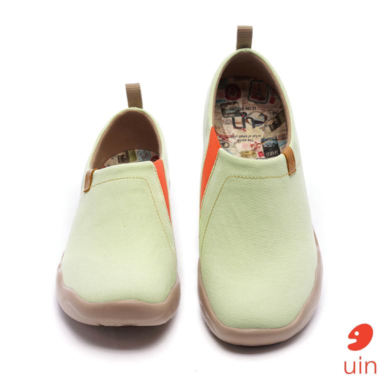 uin 西班牙原創設計 女鞋 帆布鞋 懶人鞋 托萊多素色淺綠休閒鞋W0101049