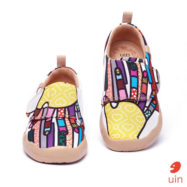 uin 西班牙原創設計 童鞋 黏帶 帆布鞋 鋼琴手彩繪休閒鞋K1109146