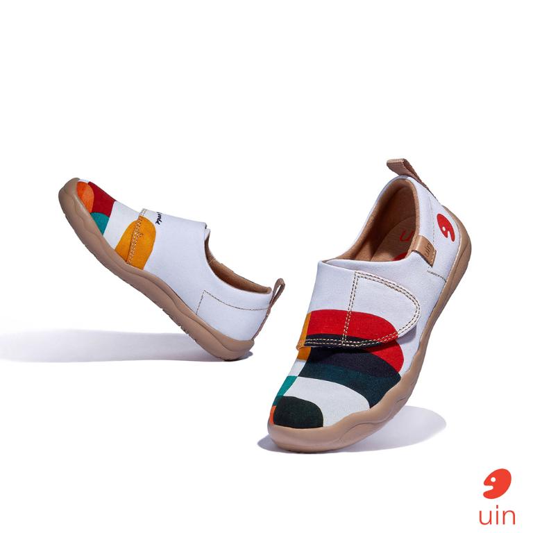 uin 西班牙原創設計 童鞋 黏帶 帆布鞋 延伸彩繪休閒鞋K1010053
