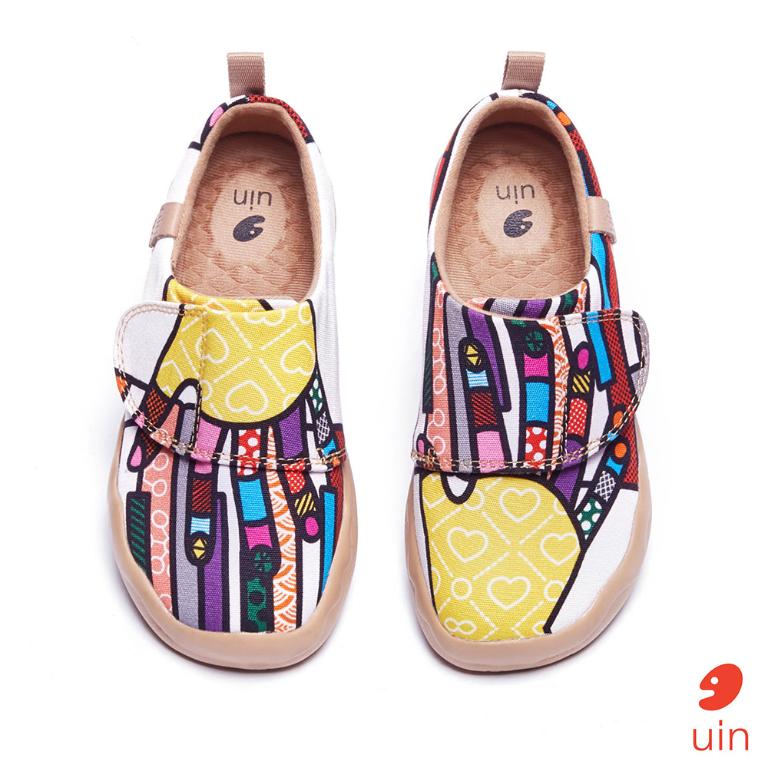 uin 西班牙原創設計 童鞋 黏帶 帆布鞋 鋼琴手彩繪休閒鞋K1109146