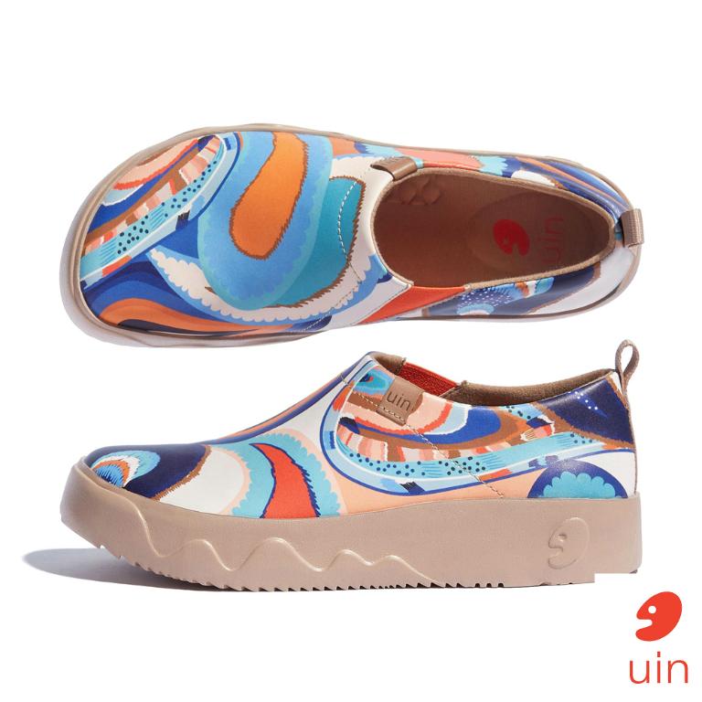 uin 西班牙原創設計 女鞋 懶人鞋 托萊多9色彩渦旋2彩繪休閒鞋W1710412