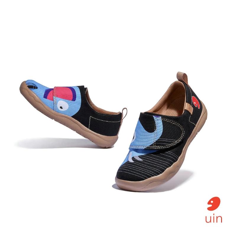 uin 西班牙原創設計 童鞋 黏帶 帆布鞋 藍色大象彩繪休閒鞋K1010051