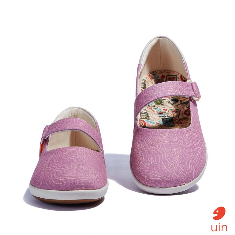 uin 西班牙原創設計 女鞋 帆布鞋 懶人鞋 伊利特3丁香紫素色休閒鞋W1620753