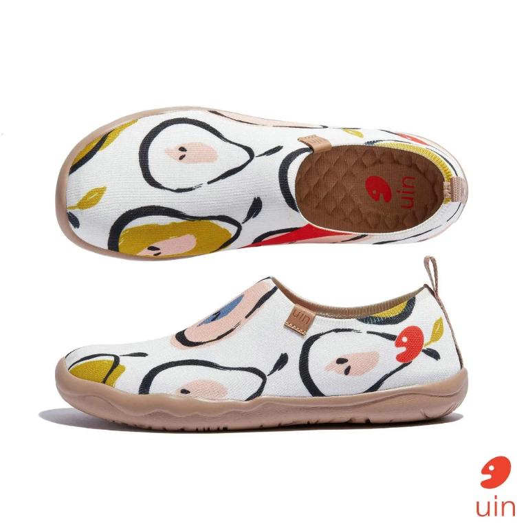 uin西班牙原創設計 女鞋 帆布鞋 懶人鞋 小香梨彩繪休閒鞋W1010578