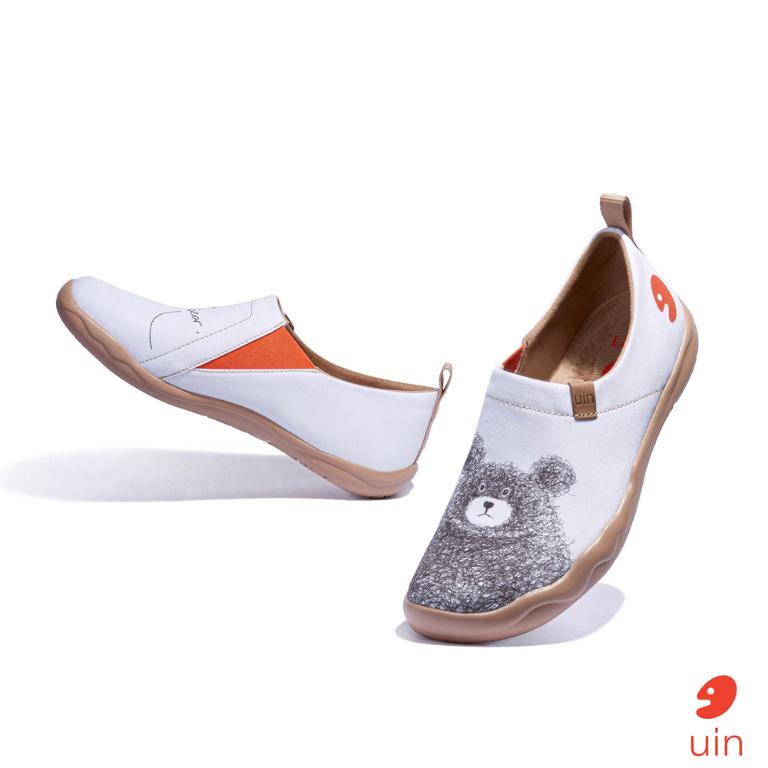 uin 西班牙原創設計 男鞋 帆布鞋 懶人鞋 守護熊彩繪休閒鞋M0101192