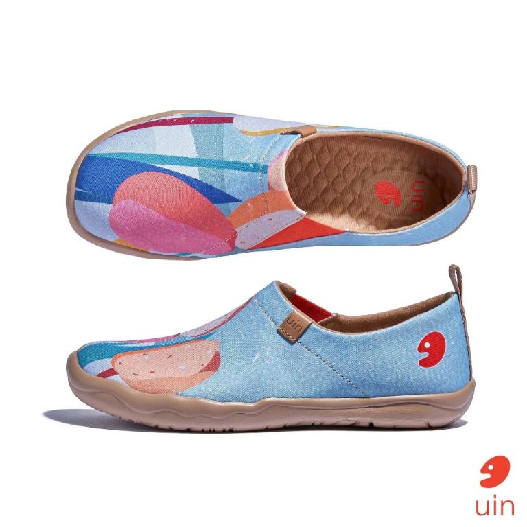 uin 西班牙原創設計 女鞋 帆布鞋 懶人鞋 夢幻鬱金香彩繪休閒鞋W1010588