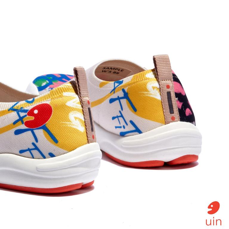 uin 西班牙原創設計 女鞋 帆布鞋 懶人鞋 塗鴉青春2彩繪休閒鞋W1700800
