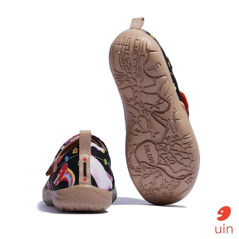 uin西班牙原創設計 童鞋 黏帶 帆布鞋 夢嶼獨角獸彩繪休閒鞋K1010045